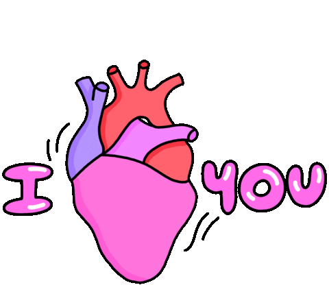 Love You Heart Sticker by Idil Keysan