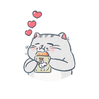 konjoneko eating cute cat 好吃 雞排 Sticker