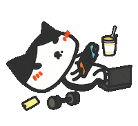 Cat Working Sticker by yomoyeah