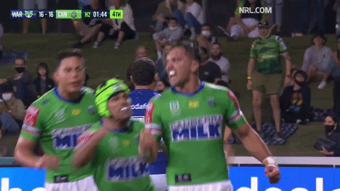 Celebration Nrl GIF by Canberra Raiders