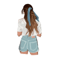 evalopezz_illustration disney bella ilustracion pelo Sticker