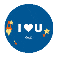 QuutToys love moon rocket liefde Sticker