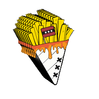 aberdam aberdam dutch fries aberdam dutch fries backyard beach collective Sticker