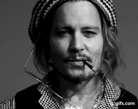johnny depp smoking GIF
