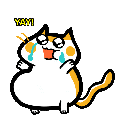 Happy Sticker by Poku Meow