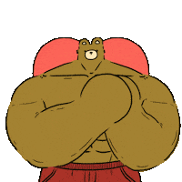 gomgoming gym run bear go Sticker