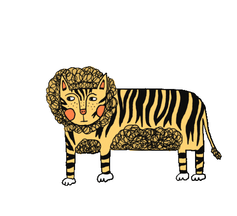 Cat Tiger Sticker by Jolanda Zürcher