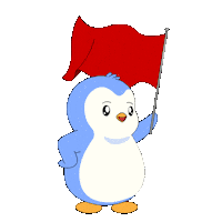 Red Flag No Sticker by Pudgy Penguins