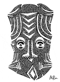 black and white mask GIF by Miron