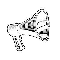 Rockmoehre megaphone weiß ohne streifen Sticker
