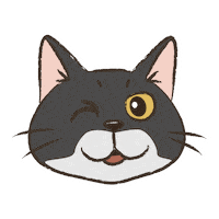 Wink Cartoon Cat Sticker