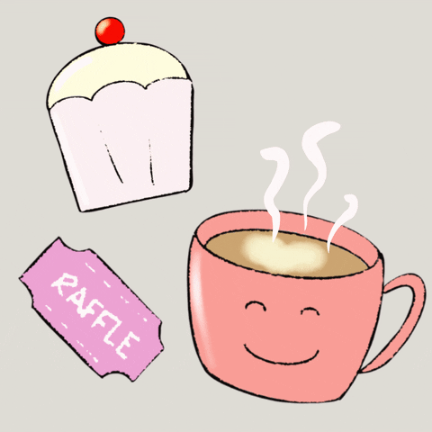Amyjonesillustrated pink coffee tea and cake GIF