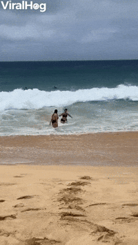 Strong Wave Slams Unprepared Swimmer Into the Sand