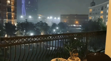 Lightning Flashes Over Houston as Floods Warned