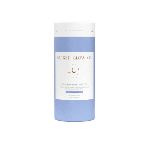 SacredGlowCo giphygifmaker sacredglowco wheychocolate collagenwheyprotein Sticker