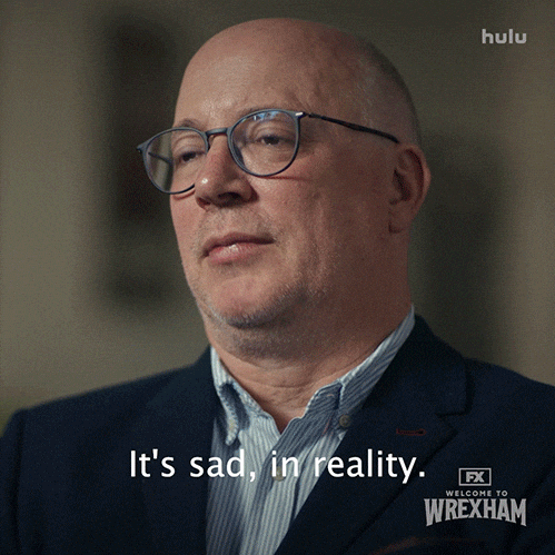 Sad Ryan Reynolds GIF by Welcome to Wrexham