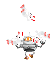 happy robot Sticker by Bill Greenhead