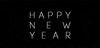 Digital art gif. Fireworks crackle and explode in a circular array of colors on a black background. Text, "Happy New Year."