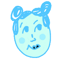 Blue Girl Smurf Sticker