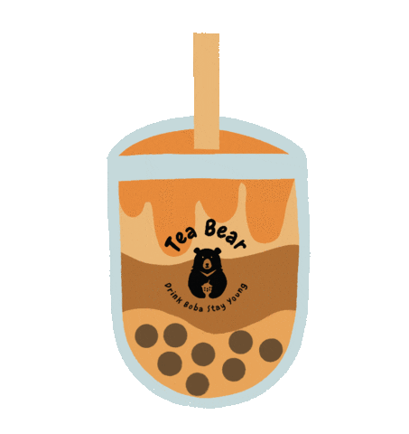 teabear_in bubble tea flavors teabear boba lover Sticker