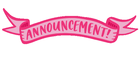 Lettering Announce Sticker