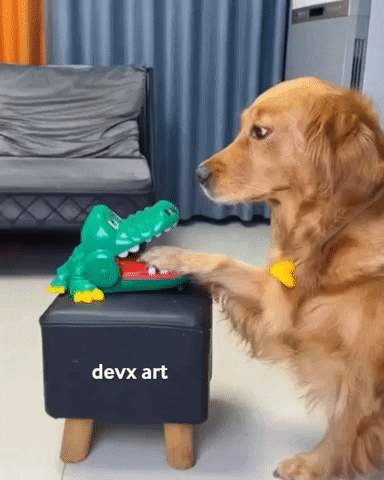 Dog Alligator GIF by DevX Art