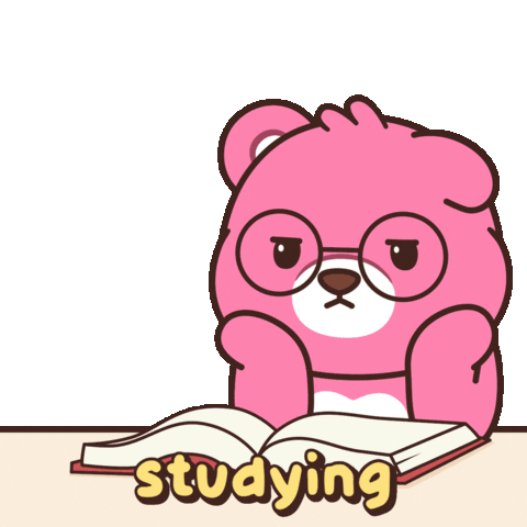 Studying Teddy Bear Sticker by BEARISH