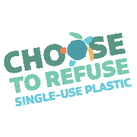 turtle choose to refuse Sticker by Plastic Free July