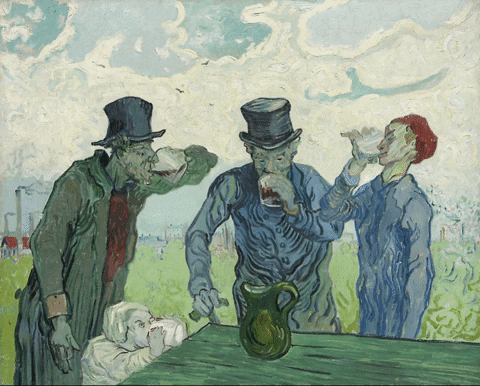 Vincent Van Gogh Drinking GIF