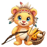 Teddy Bears Thanksgiving Sticker