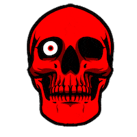 artbydale skull eyeroll eyeball skulls Sticker