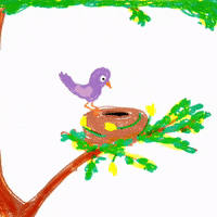 gottalotta animation flower bird spring GIF