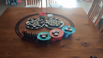 Victorian Mum Designs Home-Made Sushi Train For Daughter Amid COVID-19 Lockdowns