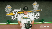 College Baseball Fist Pump GIF by GreenWave