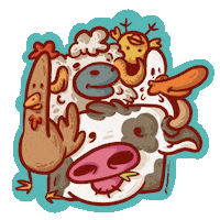 Cartoon Chicken Sticker
