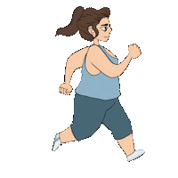 Moominjaye girl running exercise jogging Sticker