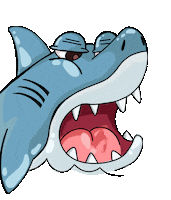 cinsonart sea teeth attack shark Sticker