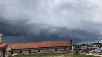 Large Clouds Loom Over Croatian Coast Amid Thunderstorms