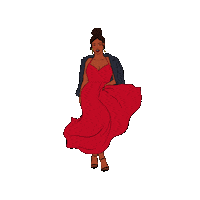 theselfworthmovement woman red dress the self worth movement Sticker