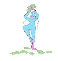 Make It Rain Money Sticker by Glow The Unicorn