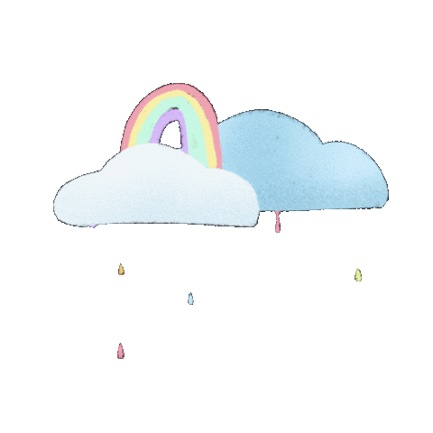 carocarohu giphyupload cute rainbow rain Sticker
