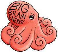 Big Brain Octopus Sticker