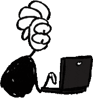 davedrack computer type typing stick figure Sticker