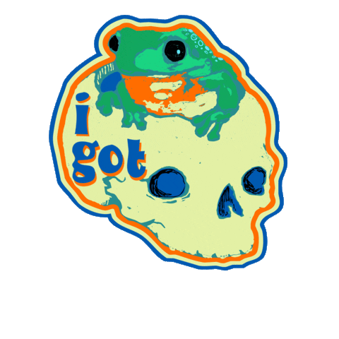 Skull Frog Sticker