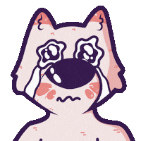 Ghost_twf sad pink fox animal Sticker