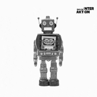 buero-fuer-interaktion yes robot cheer hands up GIF