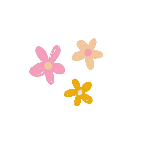 wendisolari happy pink flowers yellow Sticker