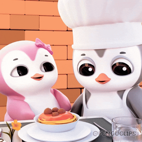 Penguclips penguin adorable home cooking cooking time GIF