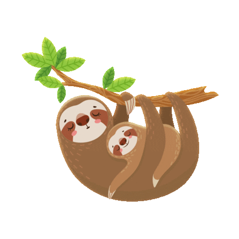 luamarinho animals mom tree lazy Sticker