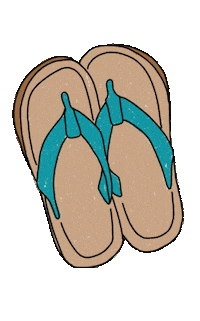 KatieCannonDesigns summer beach shoes flip flops Sticker
